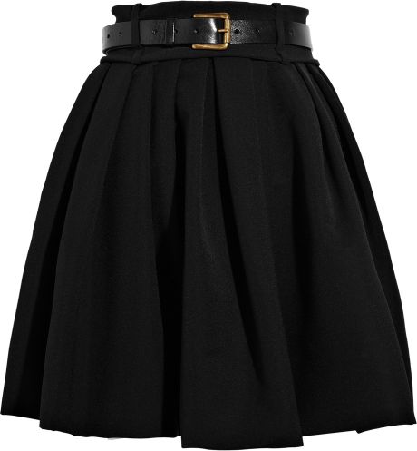 Preen By Thornton Bregazzi Saloon Twill Pleated Skirt in Black | Lyst
