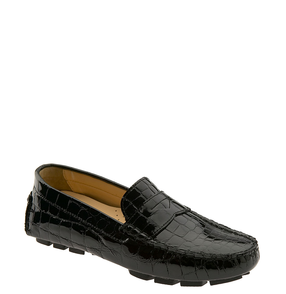 Cole Haan Air Penny Driver Moccasin in Black (black patent croc) | Lyst
