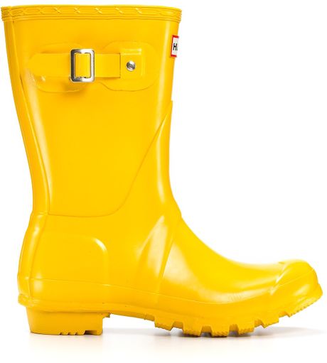 Hunter Womens Original Short Rain Boots - Yellow in Yellow | Lyst