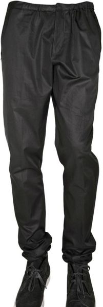 Lanvin Twill Cotton Jogger Style Trousers in Black for Men | Lyst