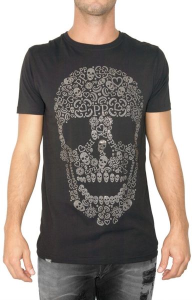 Philipp Plein Svarowsky Skull Jersey T-shirt in Black for Men | Lyst