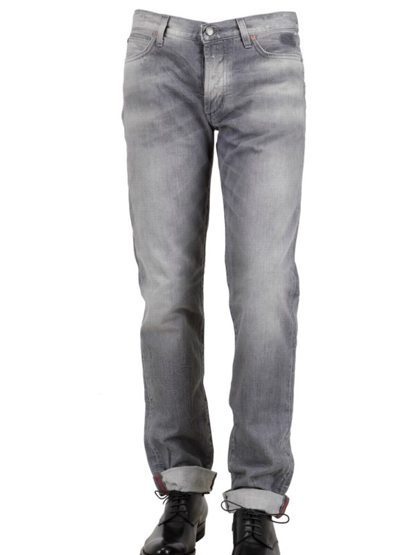 Roy Roger's President Slim Stone Washed Denim Jeans in Gray for Men ...