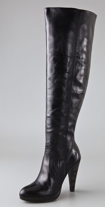 Lyst - Frye Harlow Over The Knee Boots in Black