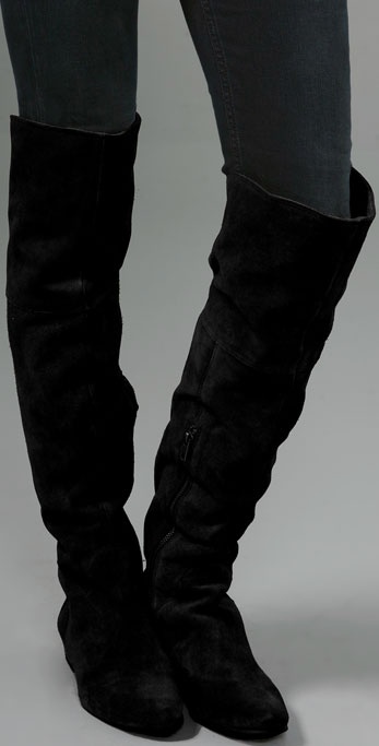 joie over the knee boots suede