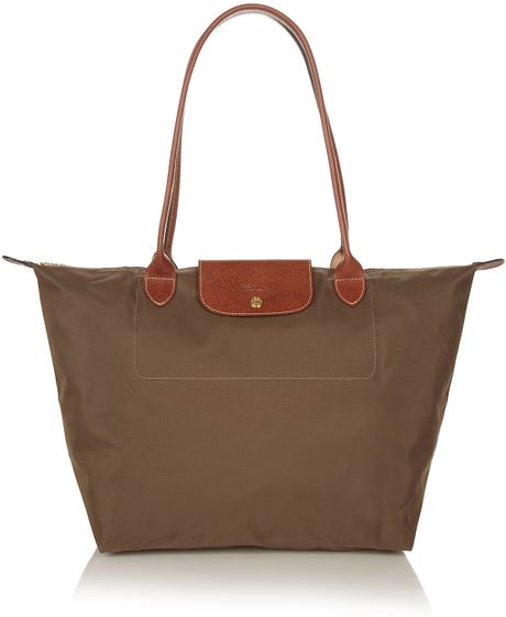 Longchamp Le Pliage Large Nylon Tote in Brown (chocolate) | Lyst