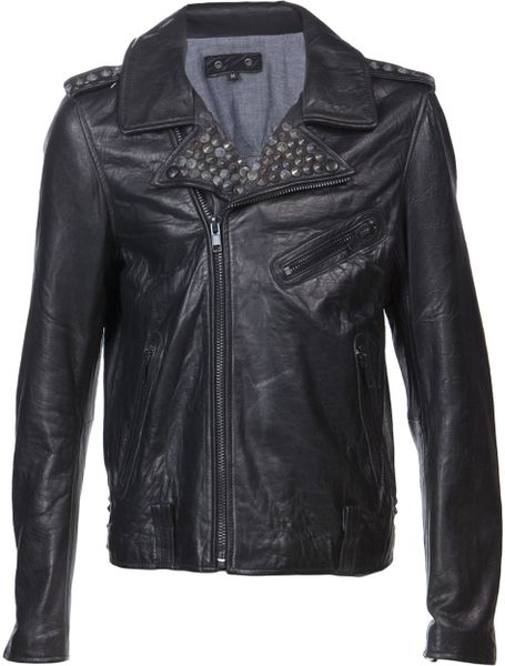 Robin's Jean Studded Motorcycle Jacket in Black for Men | Lyst