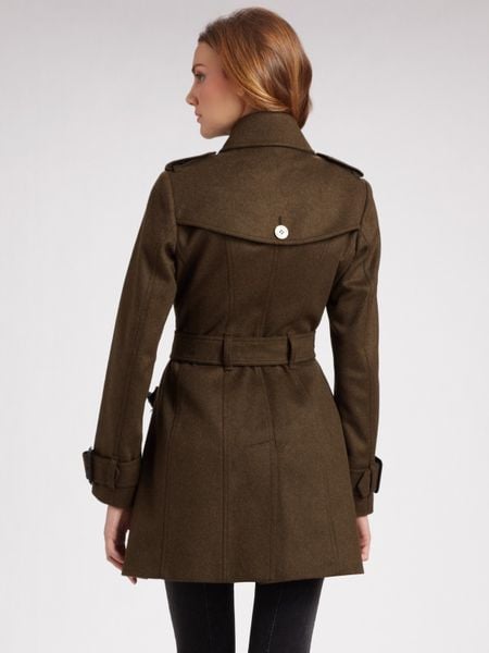 Burberry Wool/cashmere Military Coat in Green (olive) | Lyst