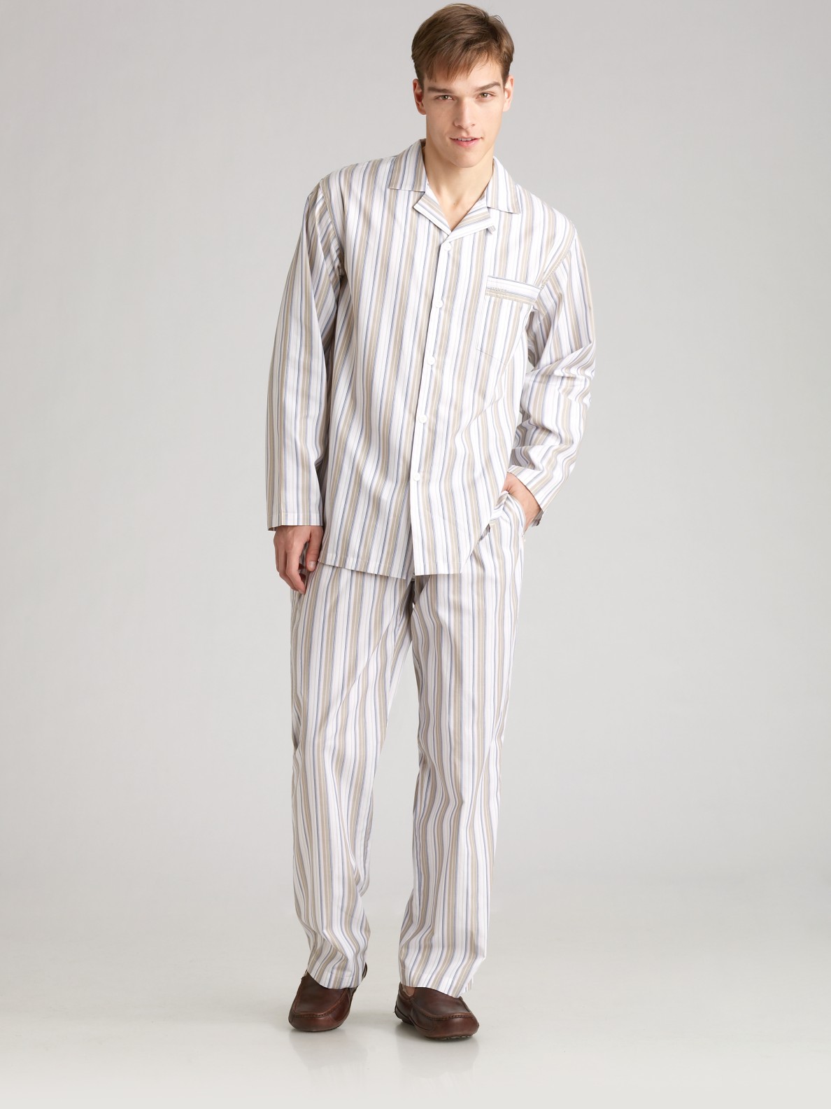 Lyst - Hanro Striped Pajamas Set in Pink for Men