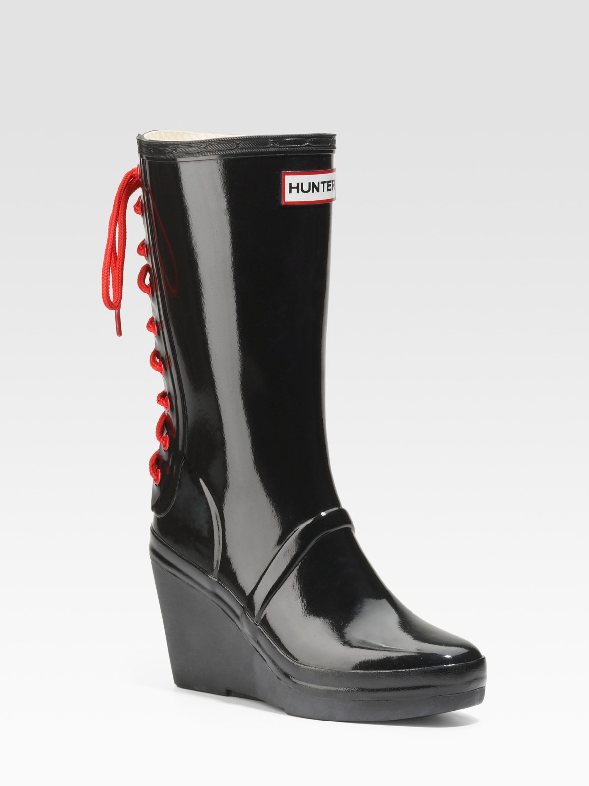 womens wedge boots shiny