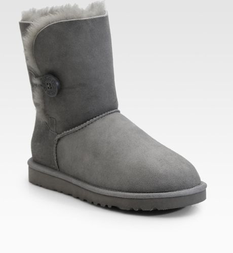 Ugg Bailey Button Sheepskin Short Boots in Gray (GREY) | Lyst