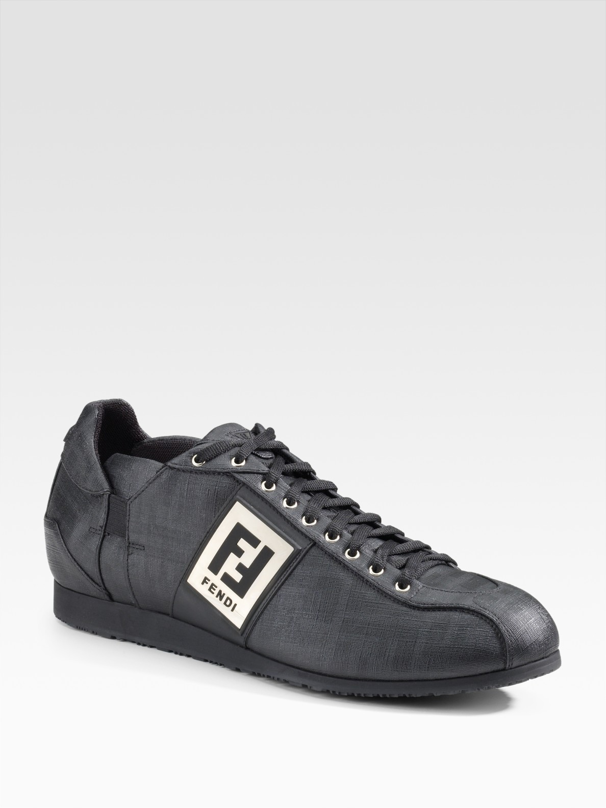 Fendi Logo Sneakers in Black for Men | Lyst