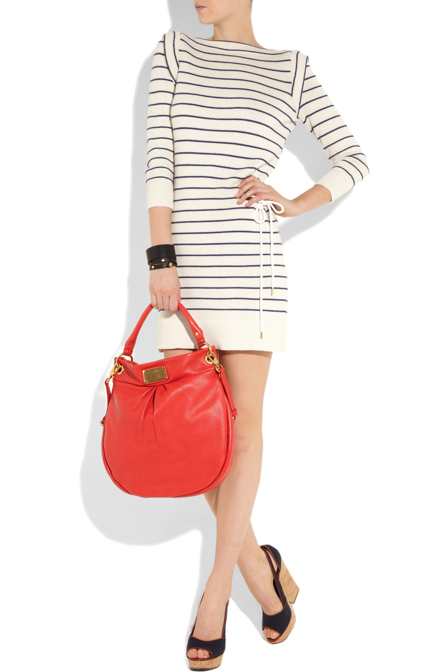 Marc By Marc Jacobs Hillier Hobo Leather Shoulder Bag in Coral (Red) - Lyst