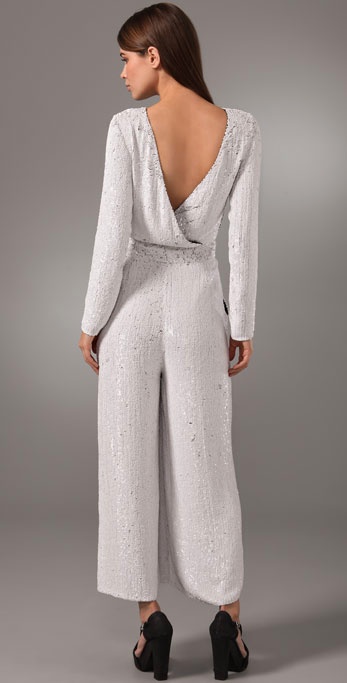 Lyst - 3.1 phillip lim Long Sleeve Sequin Jumpsuit in White