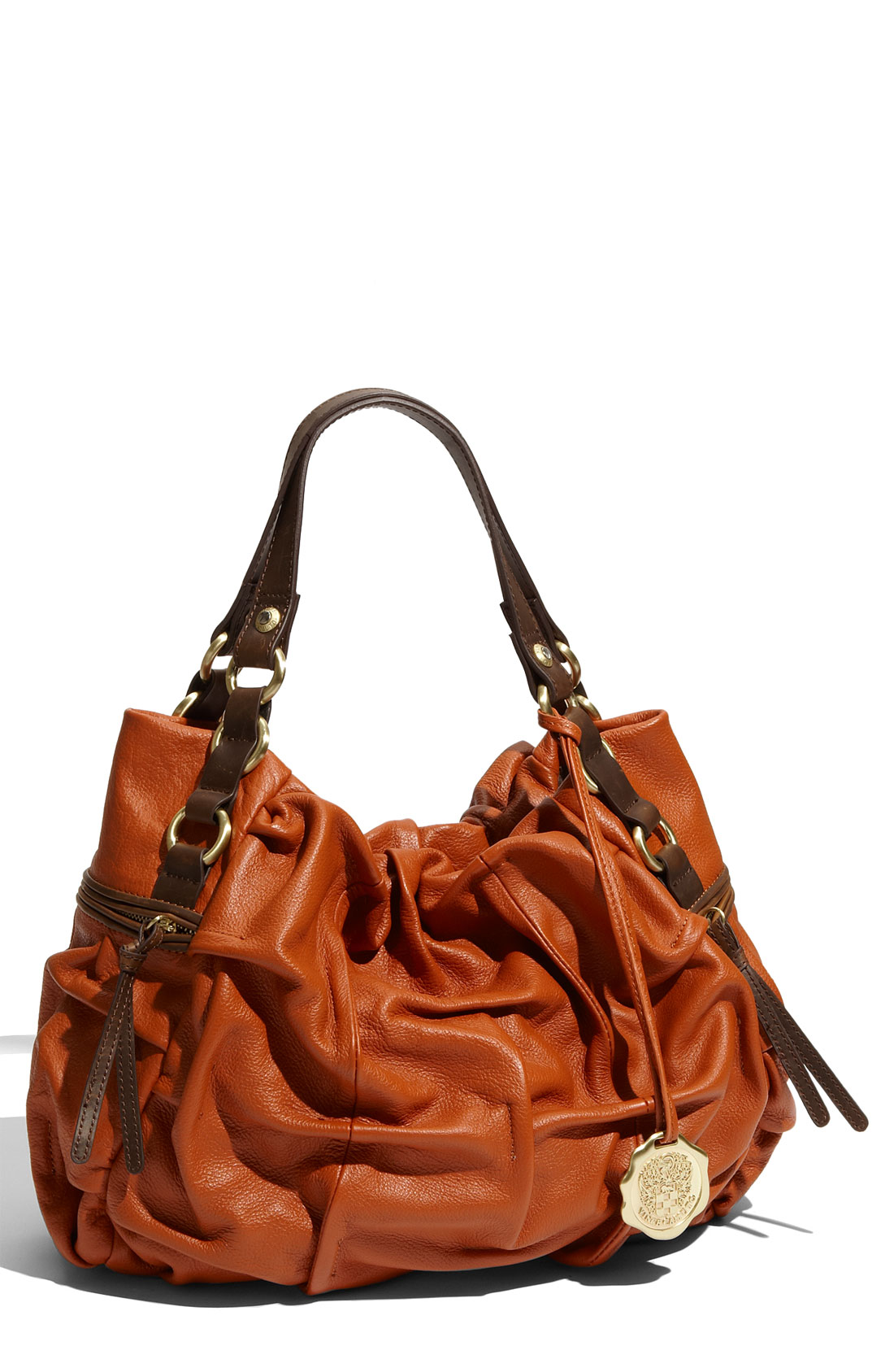Vince Camuto Gathered Leather Shoulder Bag in Brown (summer brown) | Lyst