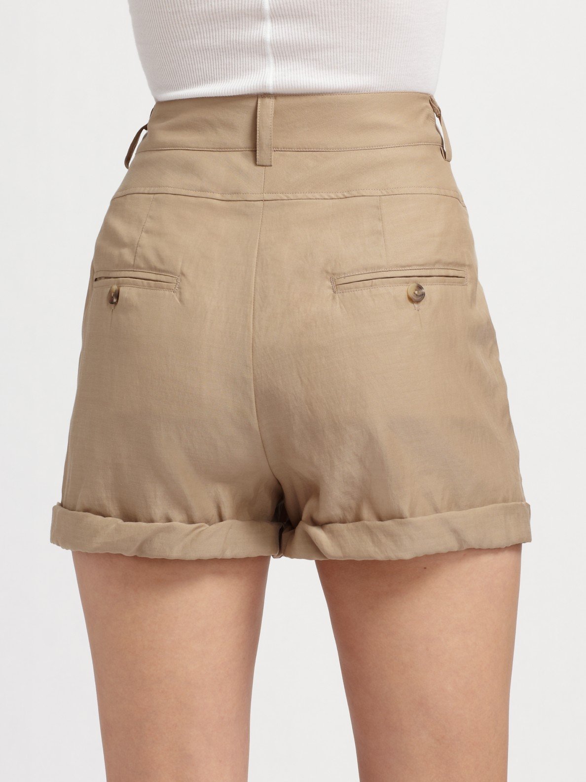 Vince High-waisted Shorts in Black | Lyst