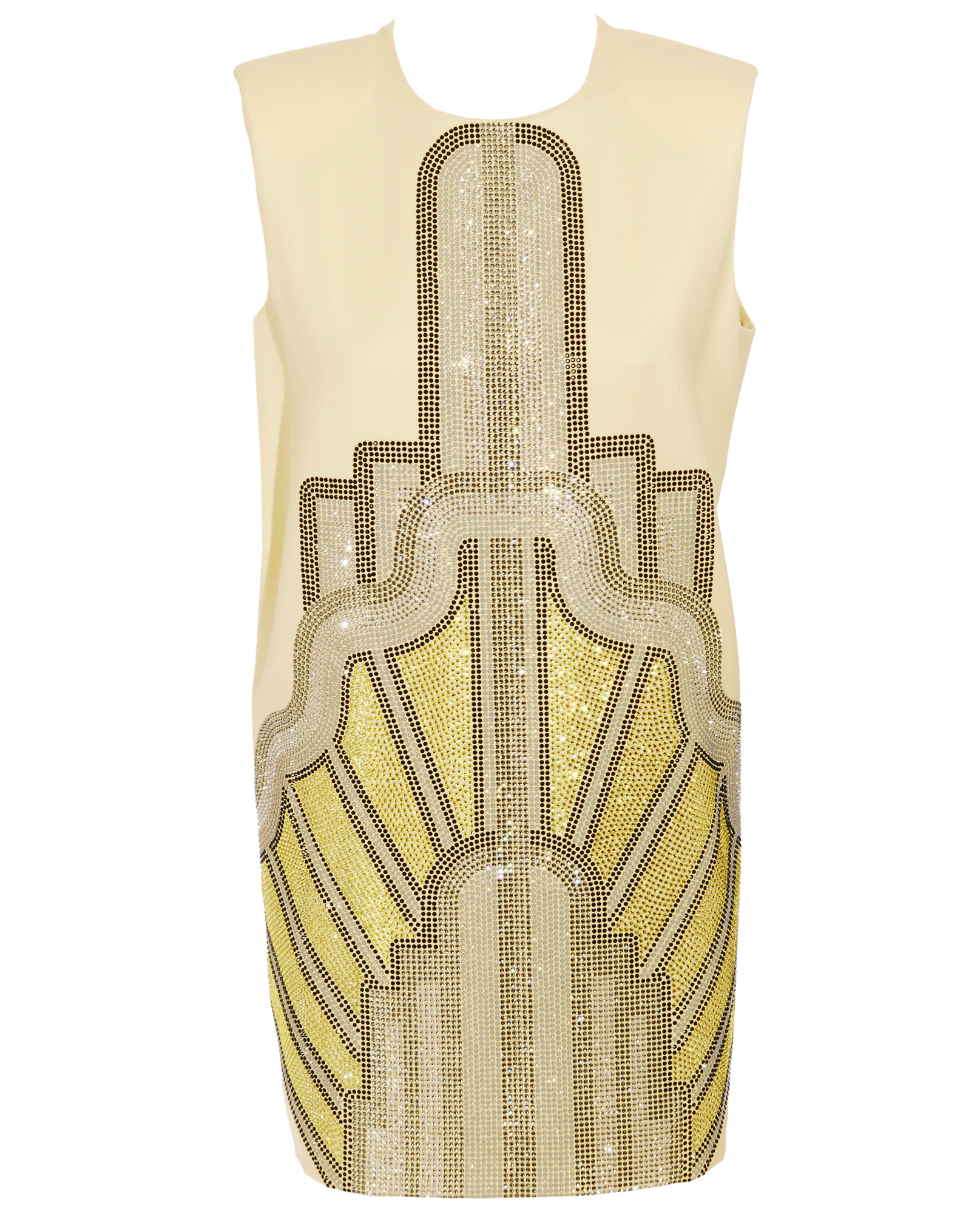 Holly Fulton Short Sleeve Dress with Crystal Detailing in Yellow | Lyst