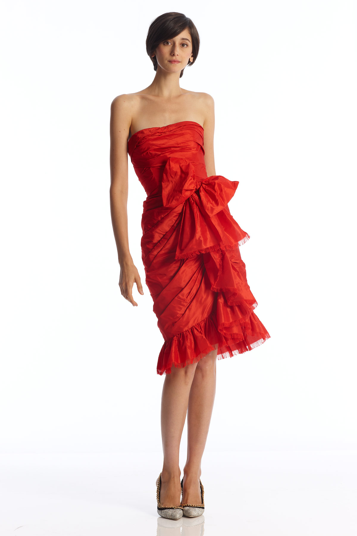 oscar de la renta red gown