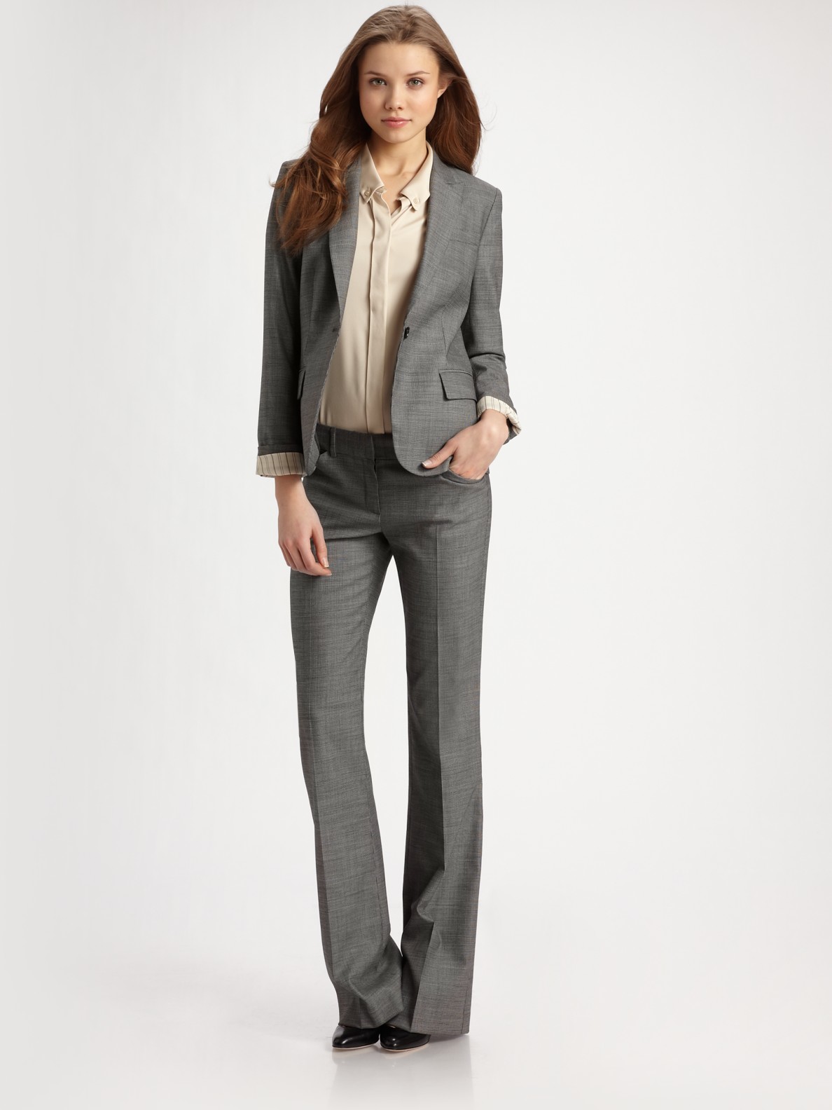 2019 Spring Autumn Women's Tweed Wool Professional Suits