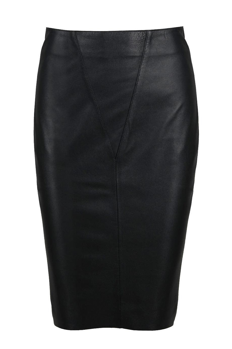 Jasmine di milo Winter Leather Pencil Skirt in Black | Lyst
