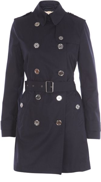 Burberry Brit Cotton Trench Coat in Blue (navy) | Lyst