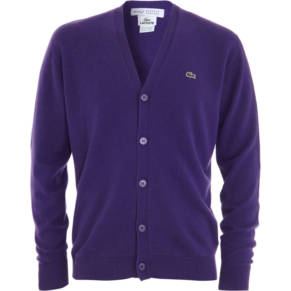 Lacoste V-neck Cardigan in Purple for Men | Lyst