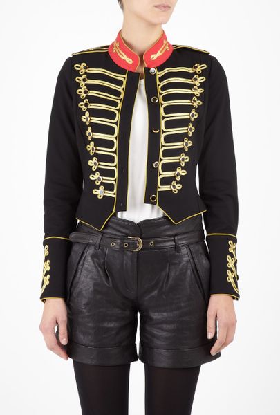 Alice By Temperley Game Structured-jersey Military Jacket in Black | Lyst