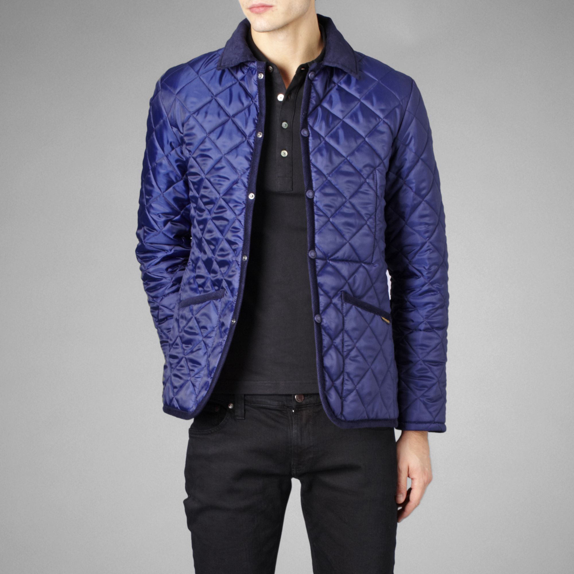 Lyst - Lavenham Raydon Quilted Cord Trim Jacket in Blue for Men