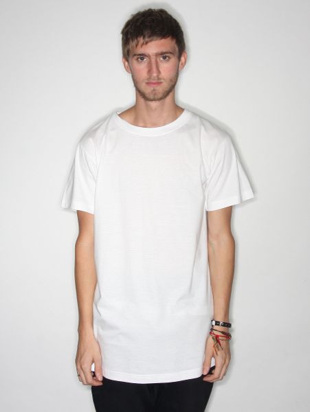 Long Plain White T Shirt in White for Men | Lyst