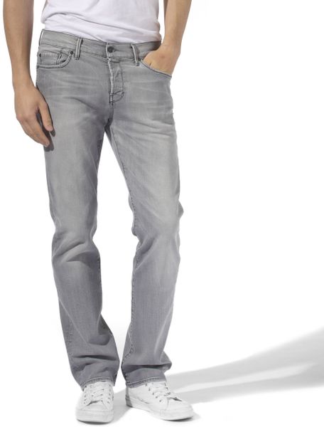7 For All Mankind Standard Light Grey Jeans in Gray for Men (grey) | Lyst