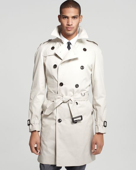 Burberry Twill Trench Coat in White for Men (Trench) | Lyst
