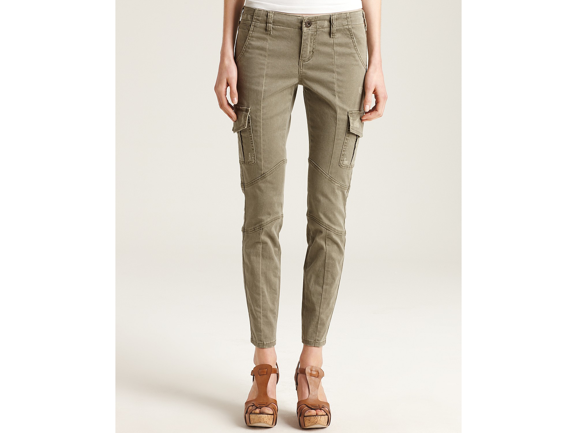 Guess Trista Skinny Cargo Pants in Green (Military Camo) | Lyst