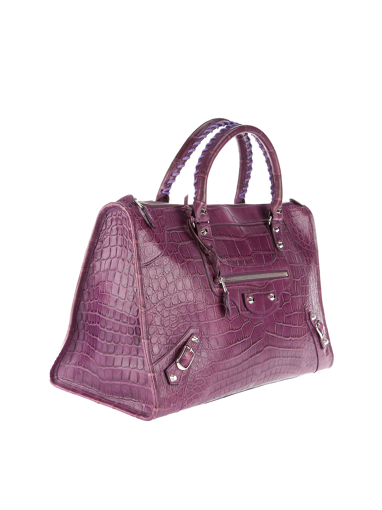 Balenciaga Crocodile Skin Bag In Purple Lyst Gallery