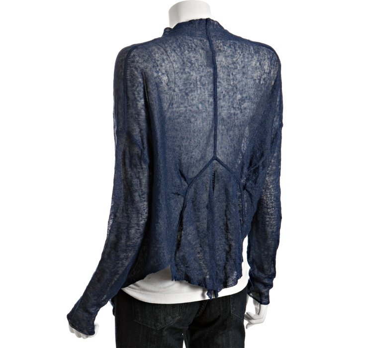 M.o.l. knits Sapphire Metallic Linen Waterfall Cardigan Sweater in ...