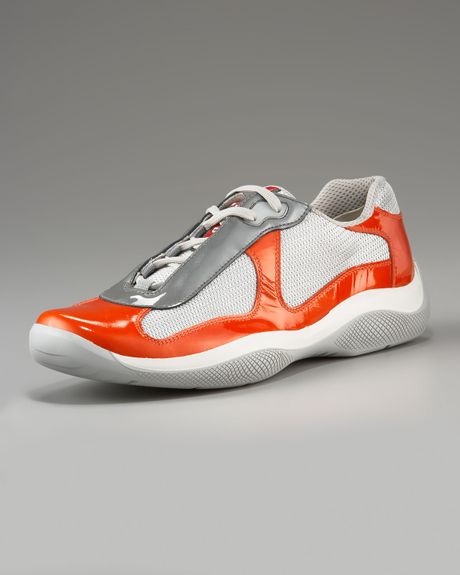 Prada Patent Leather Sneaker, Orange in Orange for Men | Lyst