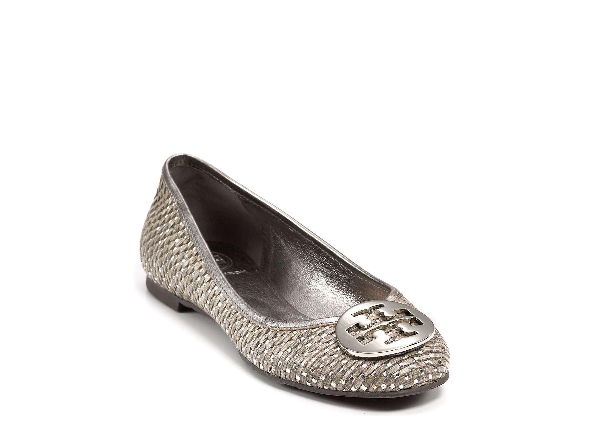 Tory Burch Reva Ballet Flats in Silver (Ash Pewter) | Lyst