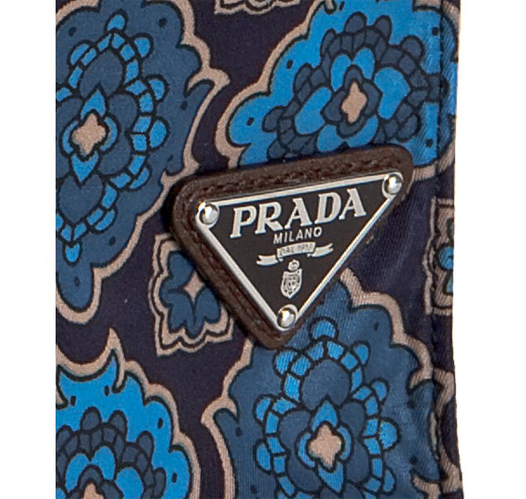 Prada Blue Floral Tile Print Nylon Shopping Tote in Blue for Men ...