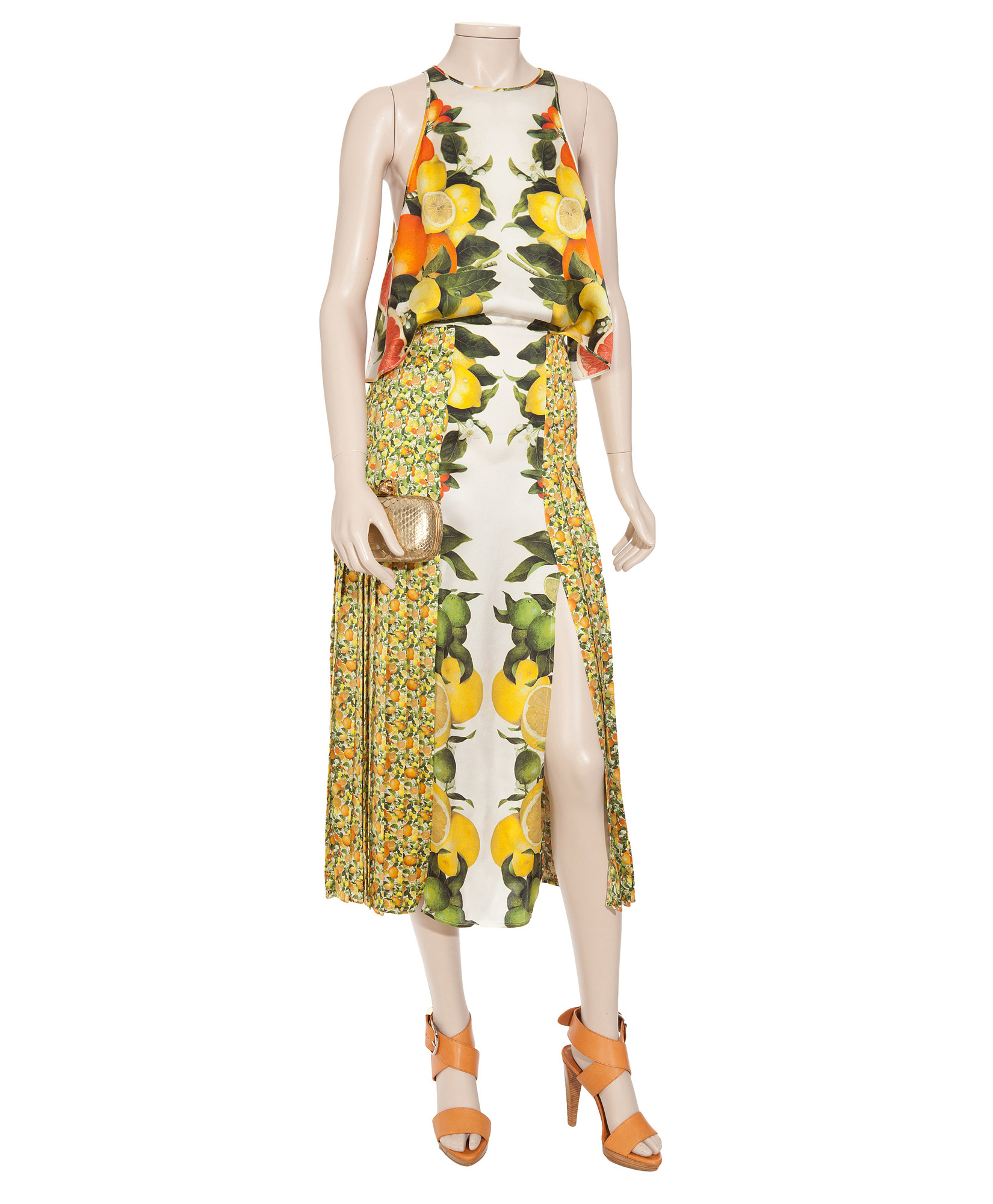 Stella McCartney | Citrus-print silk-satin dress | NET-A-PORTER.COM