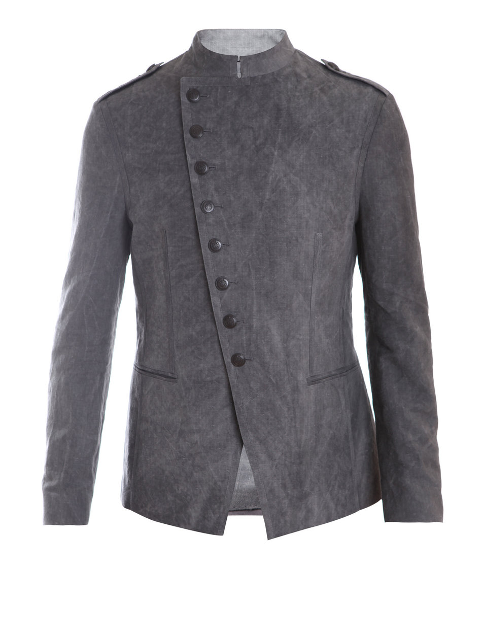 John Varvatos Modern Military Jacket in Gray for Men (grey) | Lyst