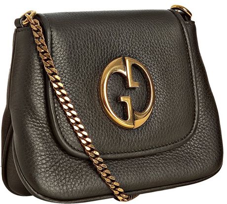 Gucci Grey Leather Logo Detail Chain Link Crossbody Bag in Gray (grey ...