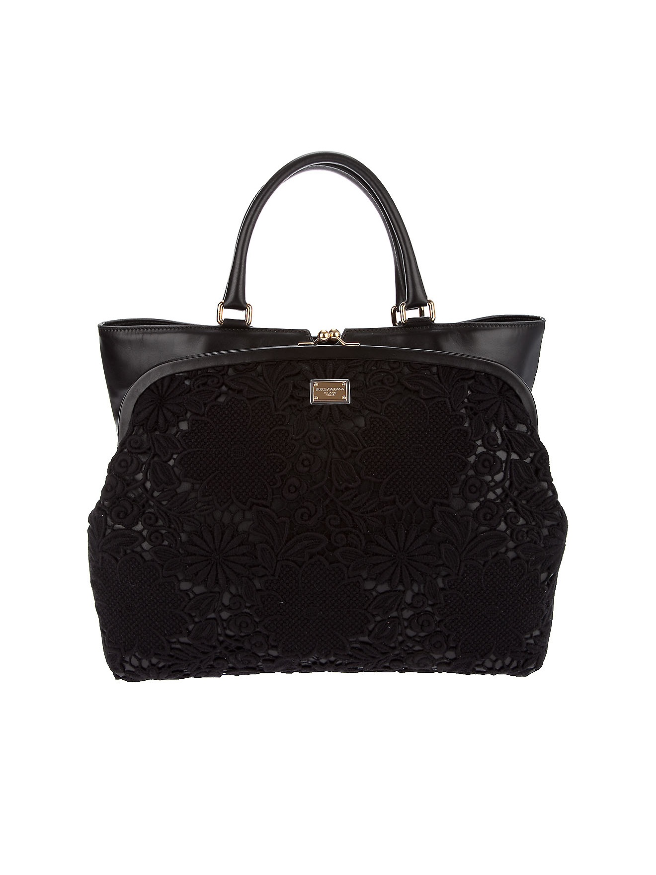 Dolce & Gabbana Purse Detail Handbag in Black | Lyst