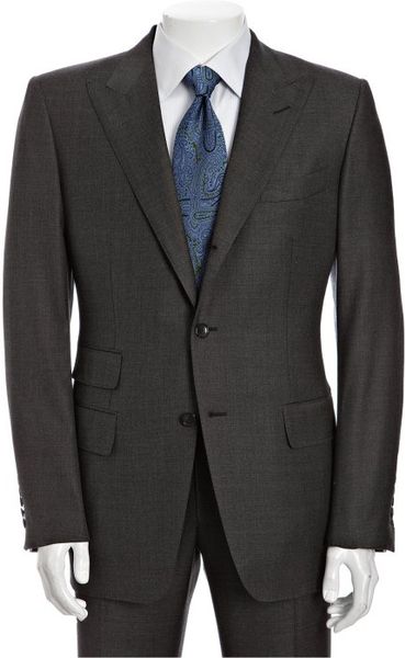 Tom Ford Dark Grey Wool 3-button Suit with Flat Front Pants in Gray for ...