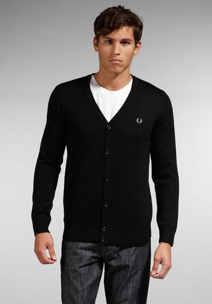 Fred Perry Cardigan in Black for Men | Lyst