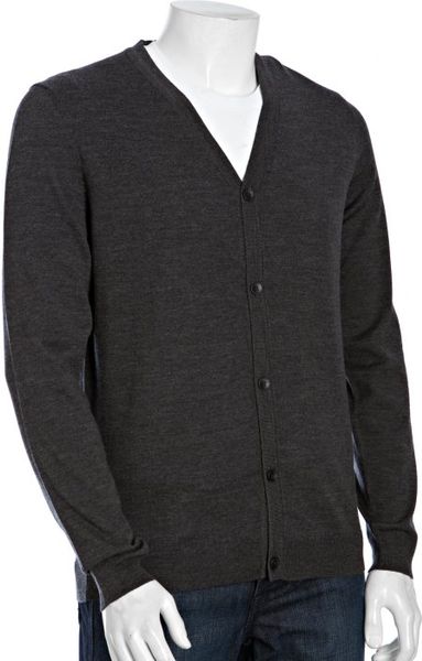 Hugo Boss Grey Virgin Wool Baltimore Cardigan Sweater in Gray for Men ...