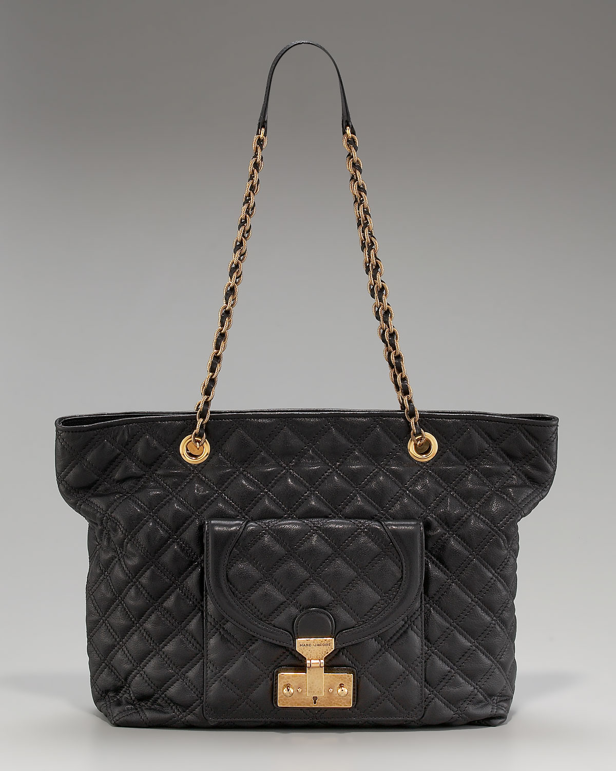 Marc Jacobs Astor Quilted Shoulder Tote in Black | Lyst