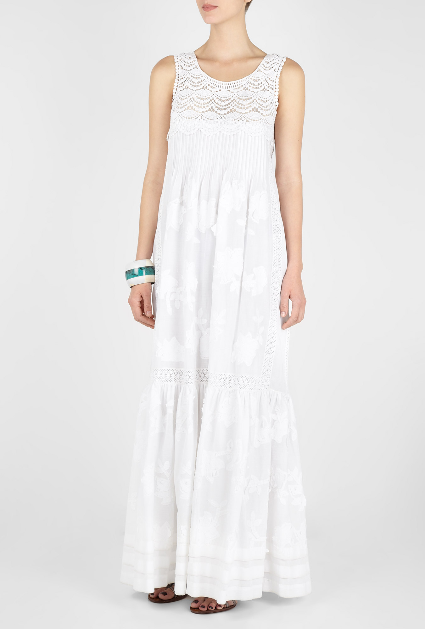 Philosophy Di Alberta Ferretti White Cotton Maxi Dress in White