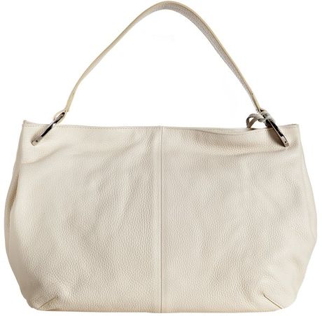 Furla White Cotton Leather New Sally Medium Shoulder Bag in White | Lyst