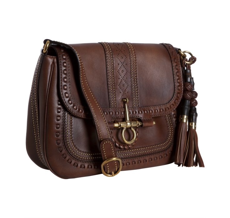 Gucci Brown Studded Leather Snaffle Bit Medium Shoulder Bag in Brown | Lyst