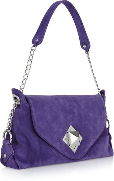 Sonia Rykiel Chain-embellished Suede Shoulder Bag in Purple | Lyst