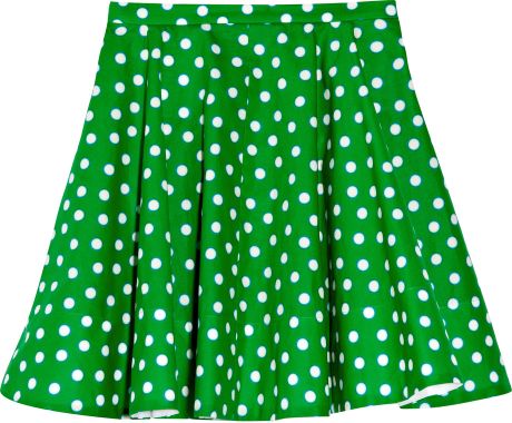 Miu Miu Polka-dot Cotton-poplin Skater Skirt in Green | Lyst