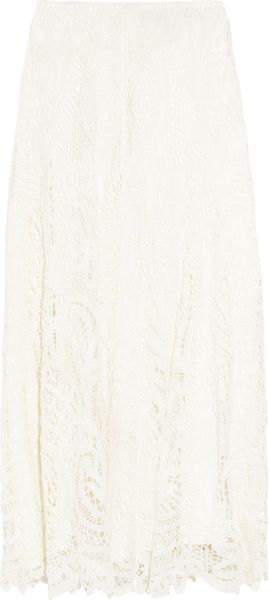 Ralph Lauren Collection Vivian Crocheted Cotton Skirt in Beige (cream ...